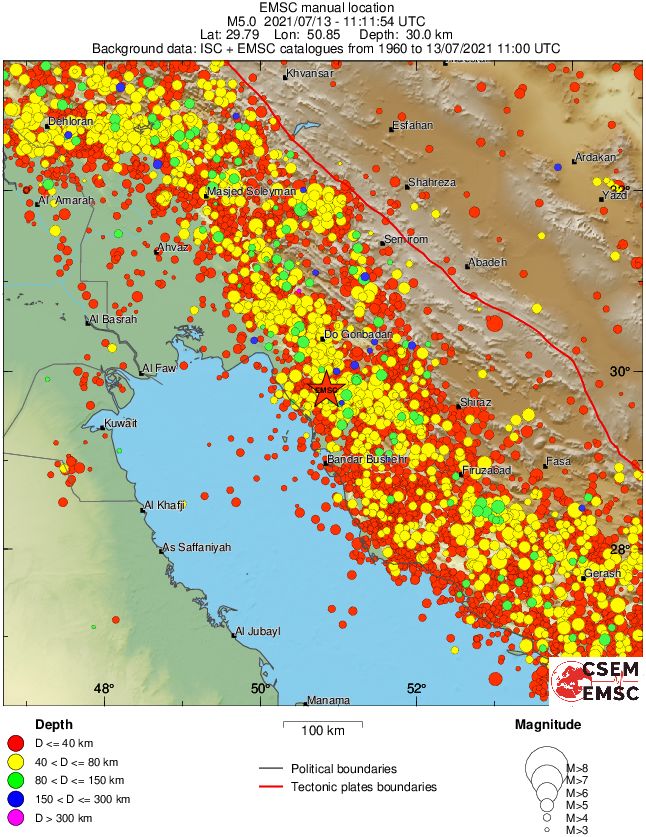 regional historical seismicity