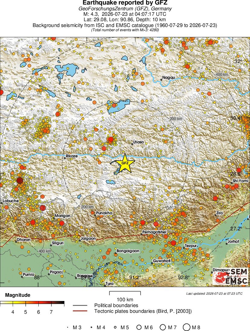 regional magnitude historical seismicity