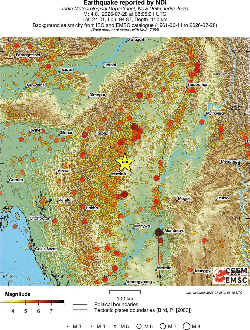 regional magnitude historical seismicity