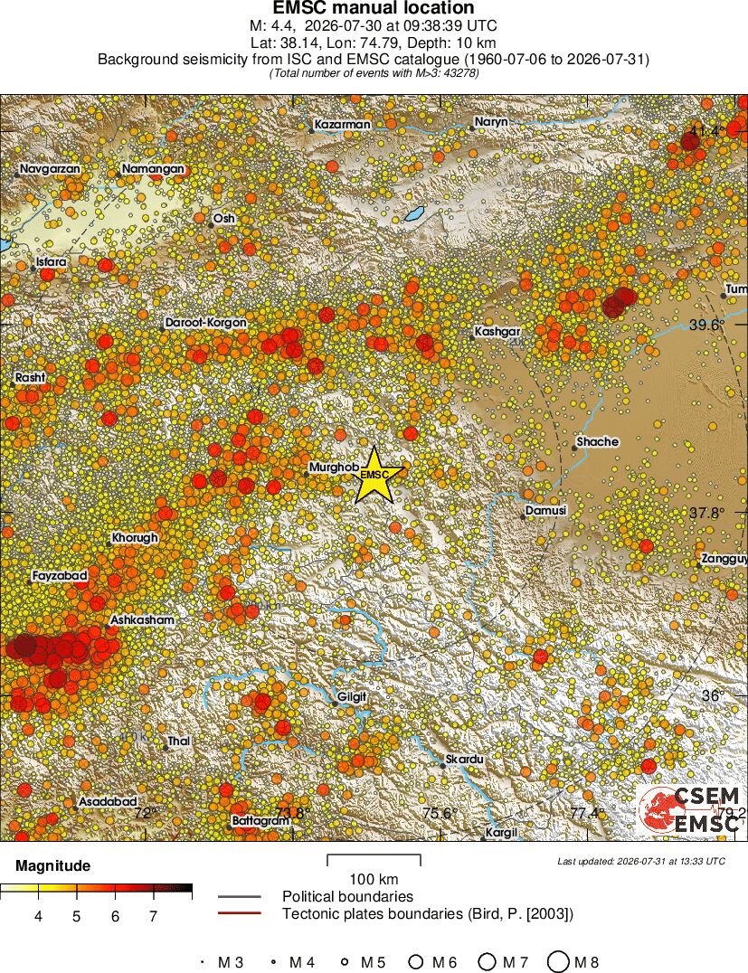 regional magnitude historical seismicity