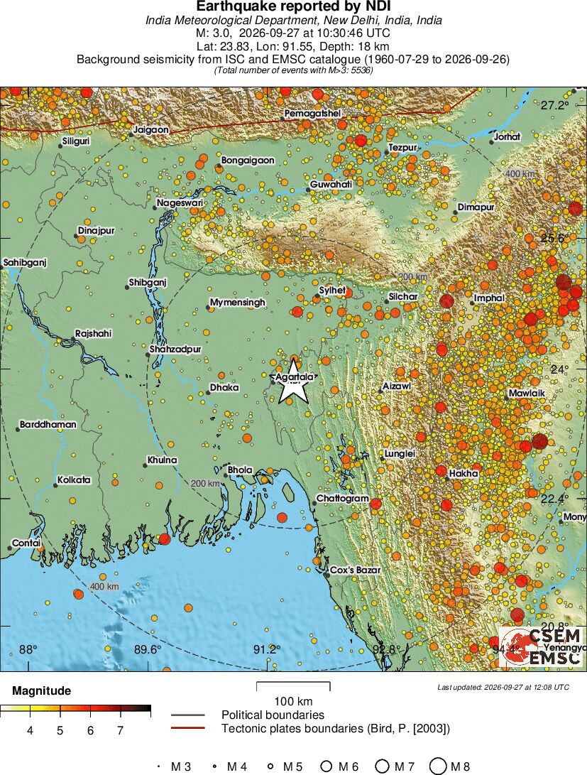 regional magnitude historical seismicity