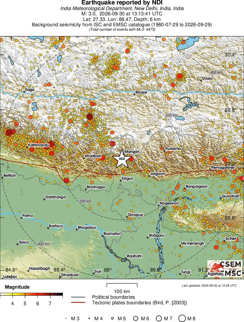 regional magnitude historical seismicity