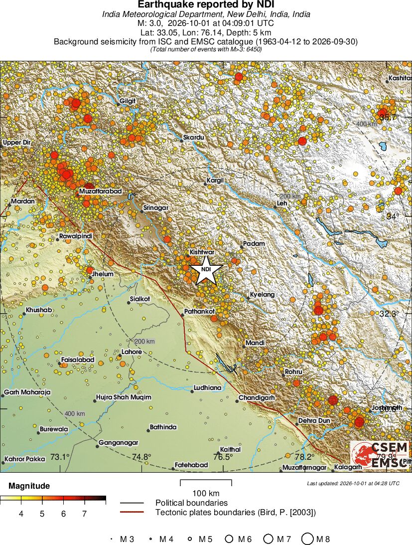 regional magnitude historical seismicity