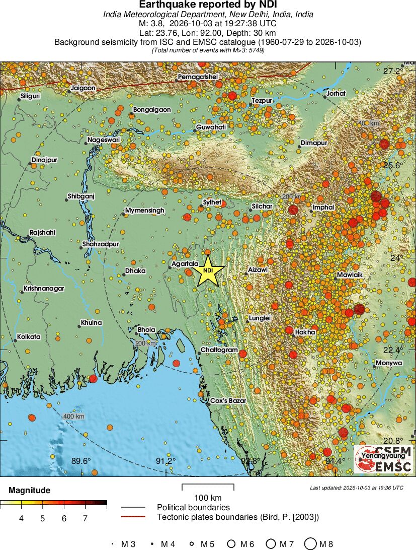 regional magnitude historical seismicity