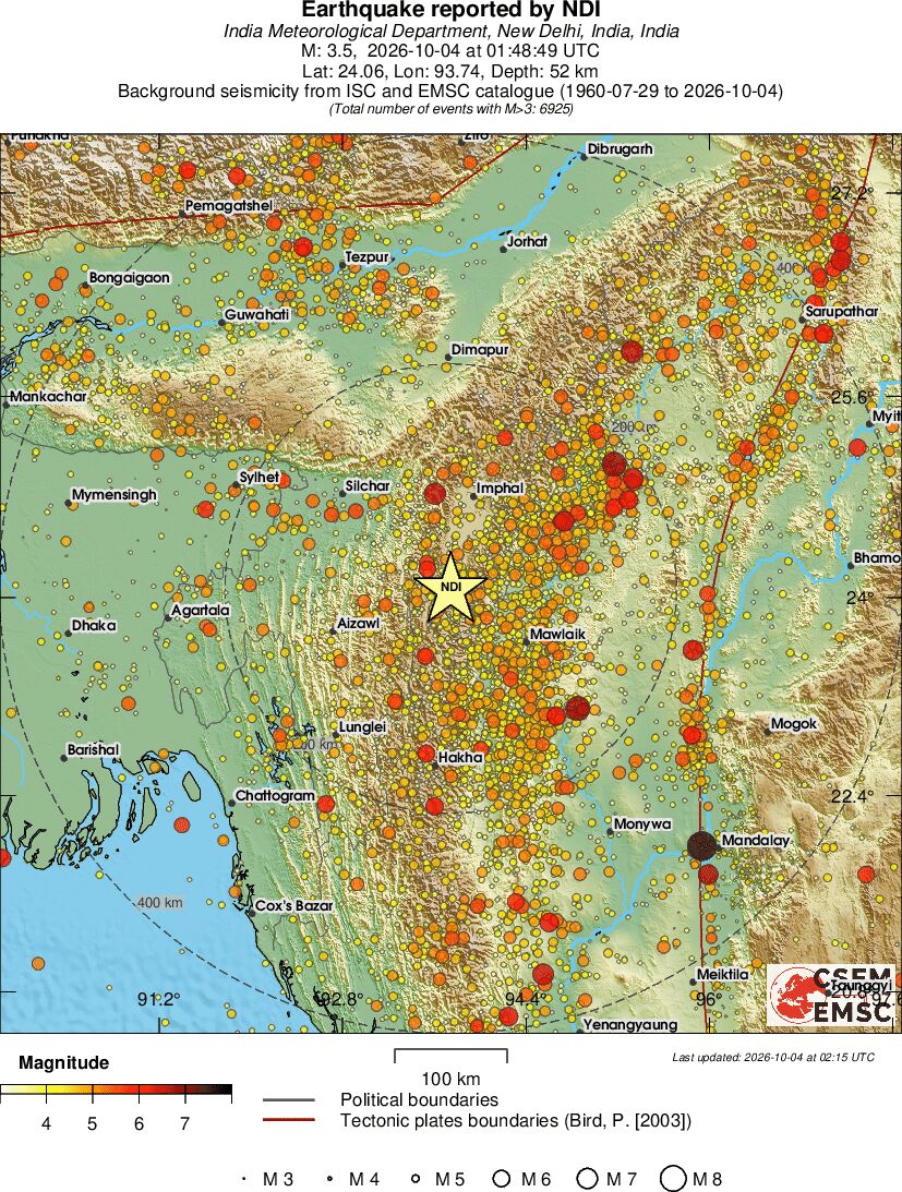 regional magnitude historical seismicity