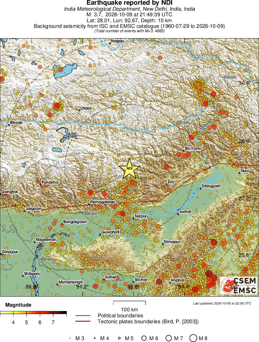regional magnitude historical seismicity