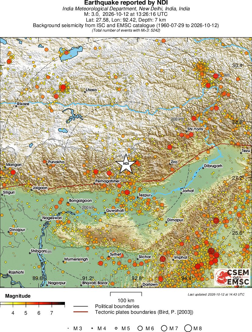regional magnitude historical seismicity