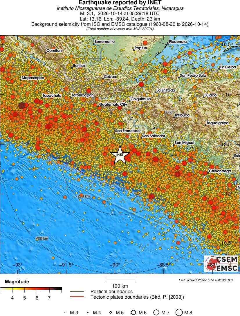 regional magnitude historical seismicity