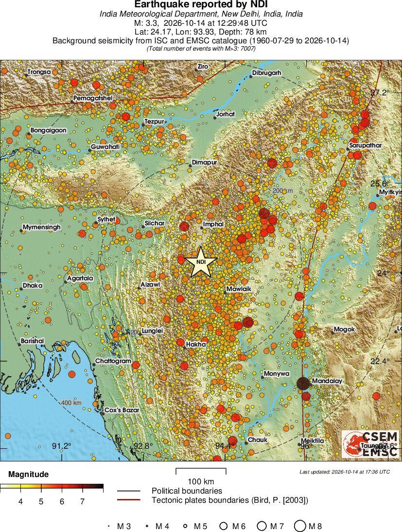 regional magnitude historical seismicity
