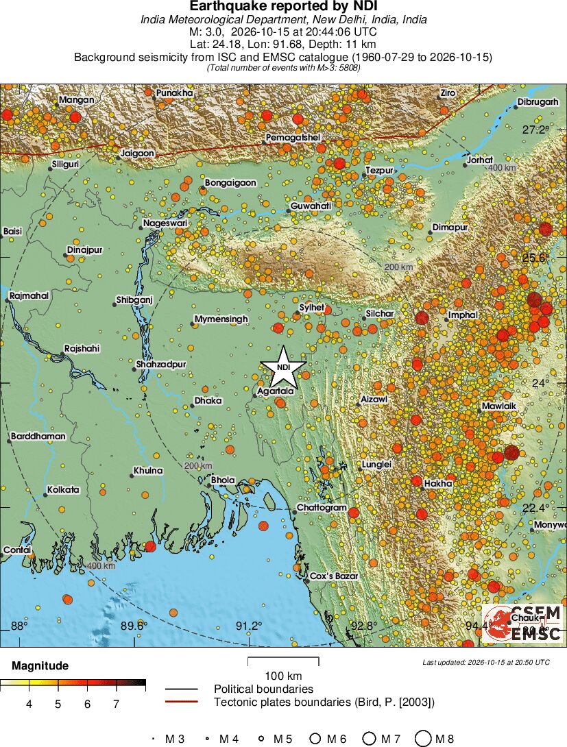 regional magnitude historical seismicity