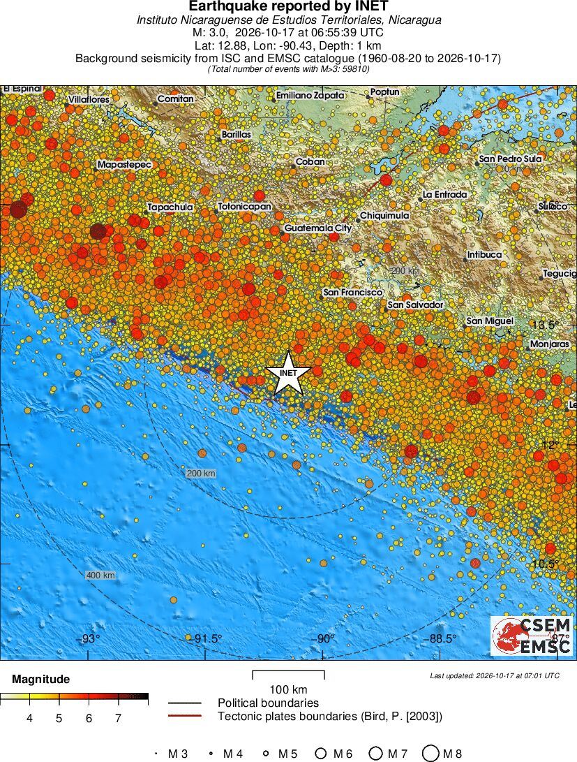 regional magnitude historical seismicity