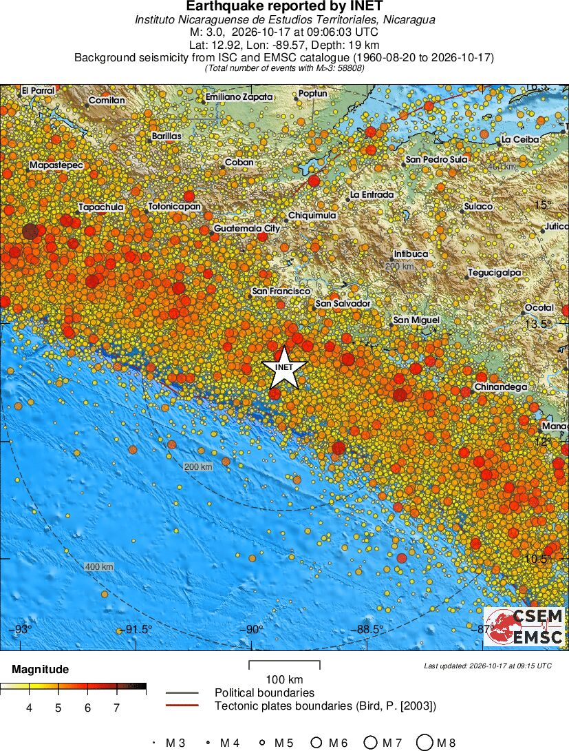 regional magnitude historical seismicity