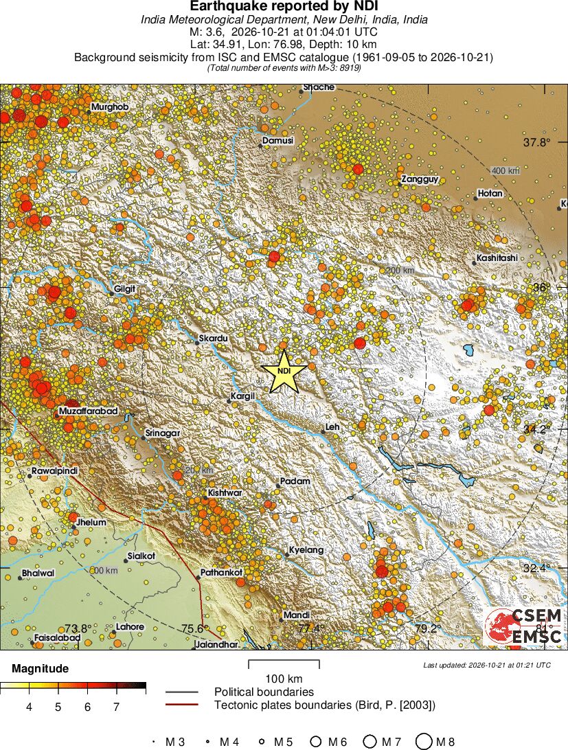 regional magnitude historical seismicity