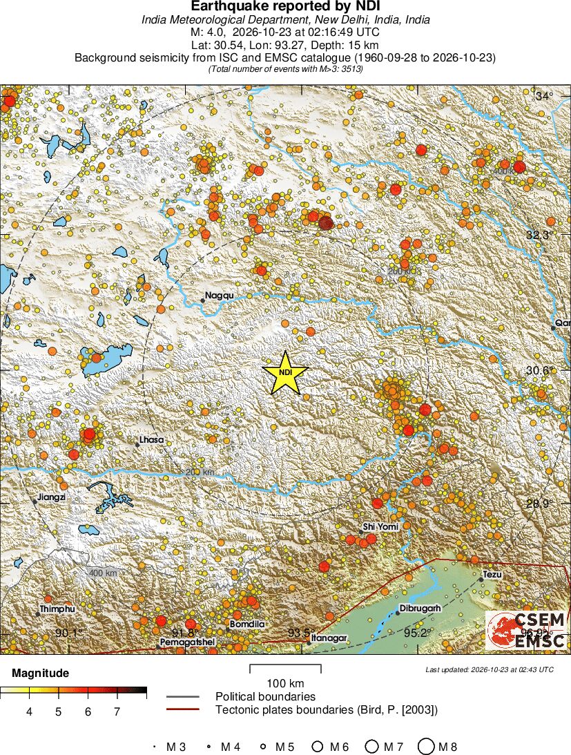 regional magnitude historical seismicity