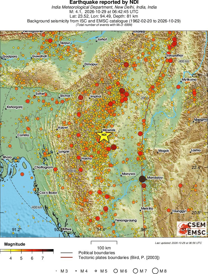 regional magnitude historical seismicity