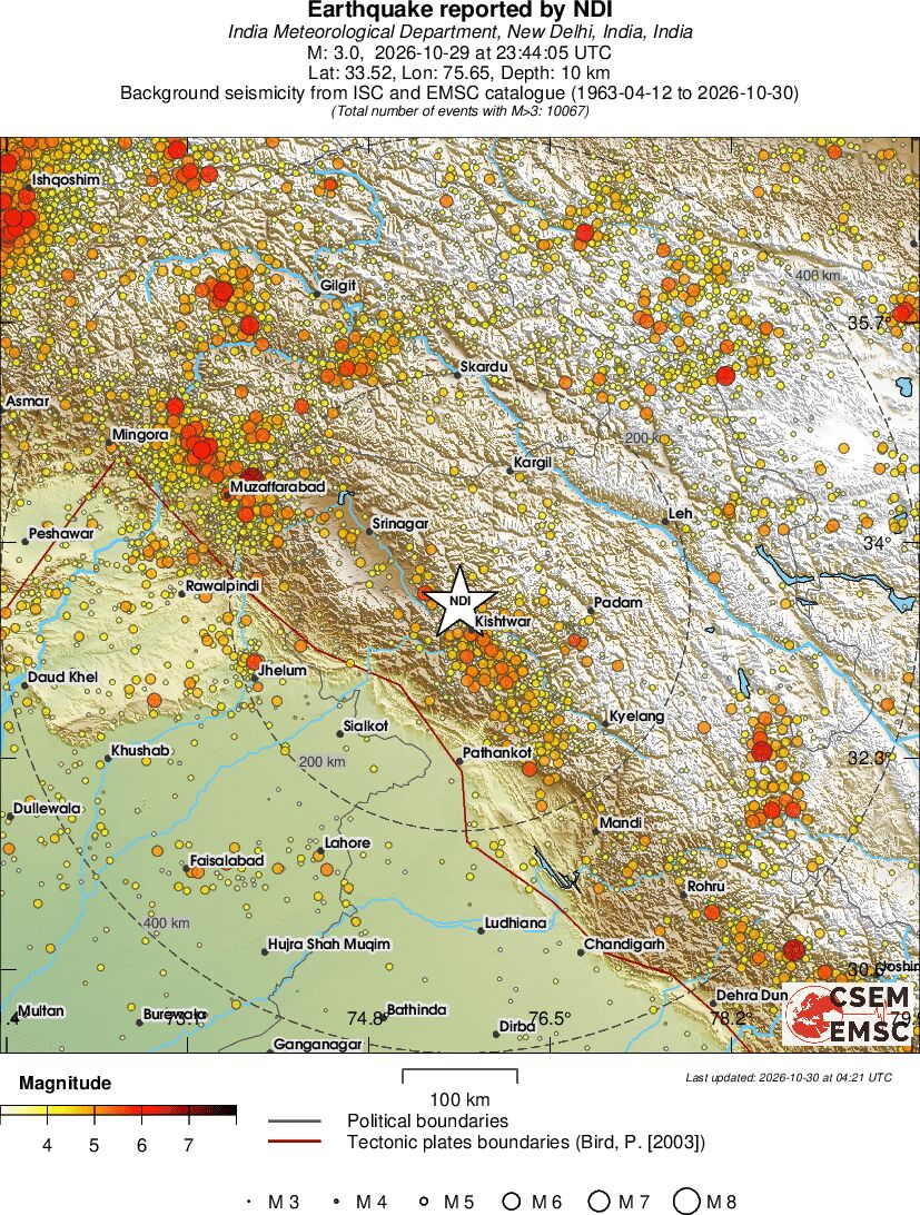 regional magnitude historical seismicity