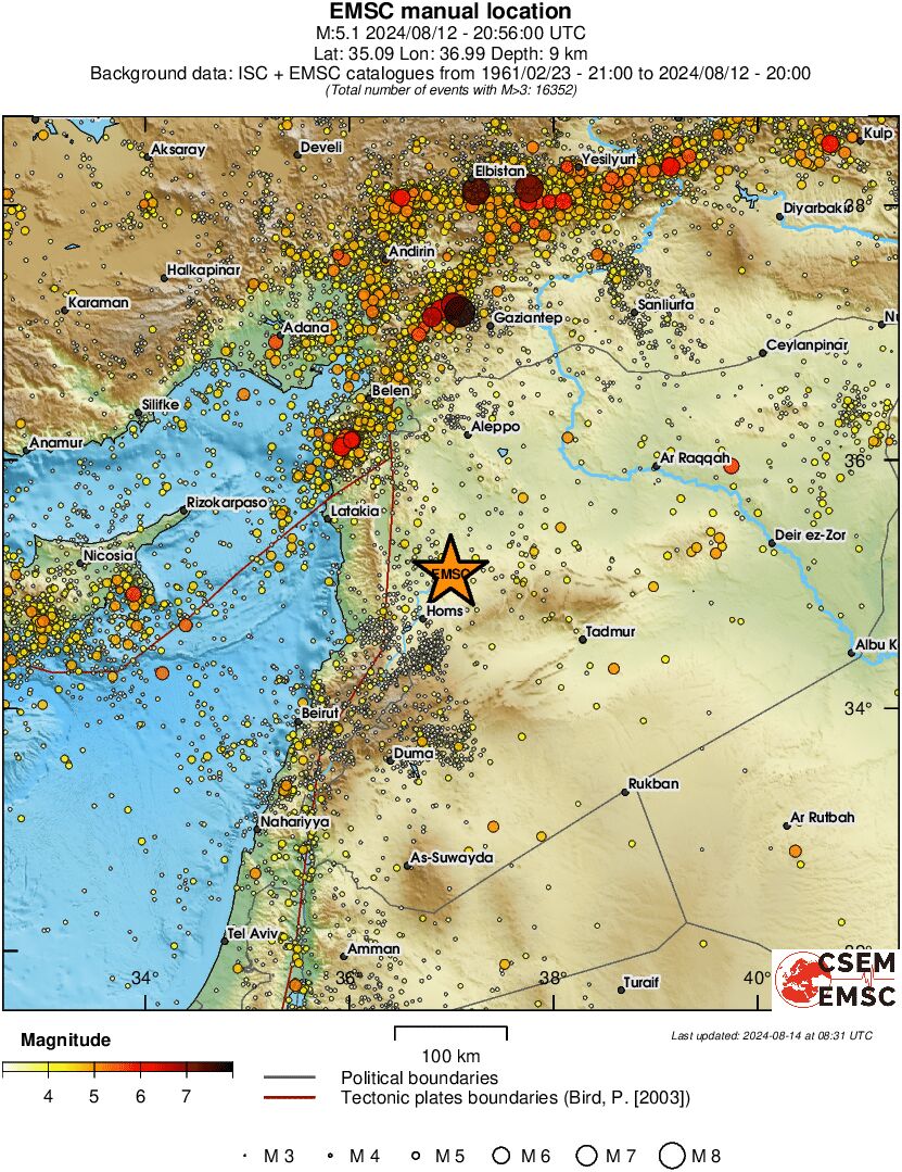 regional magnitude historical seismicity