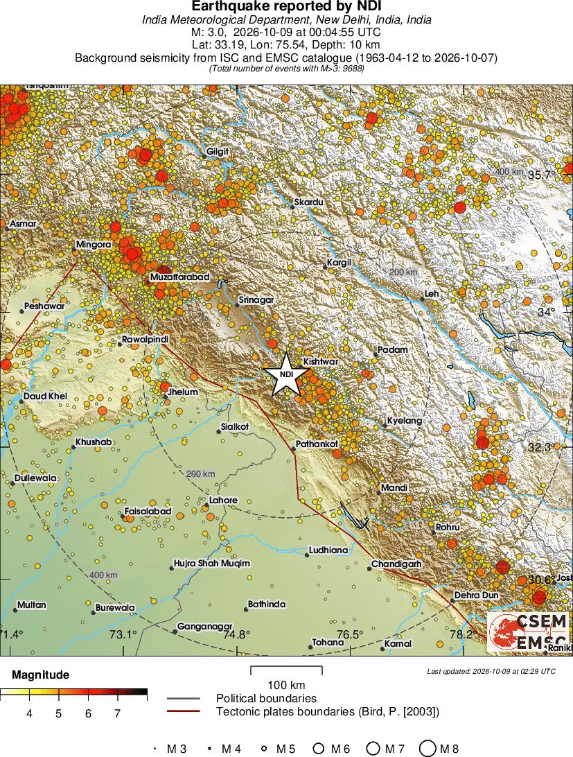 regional magnitude historical seismicity