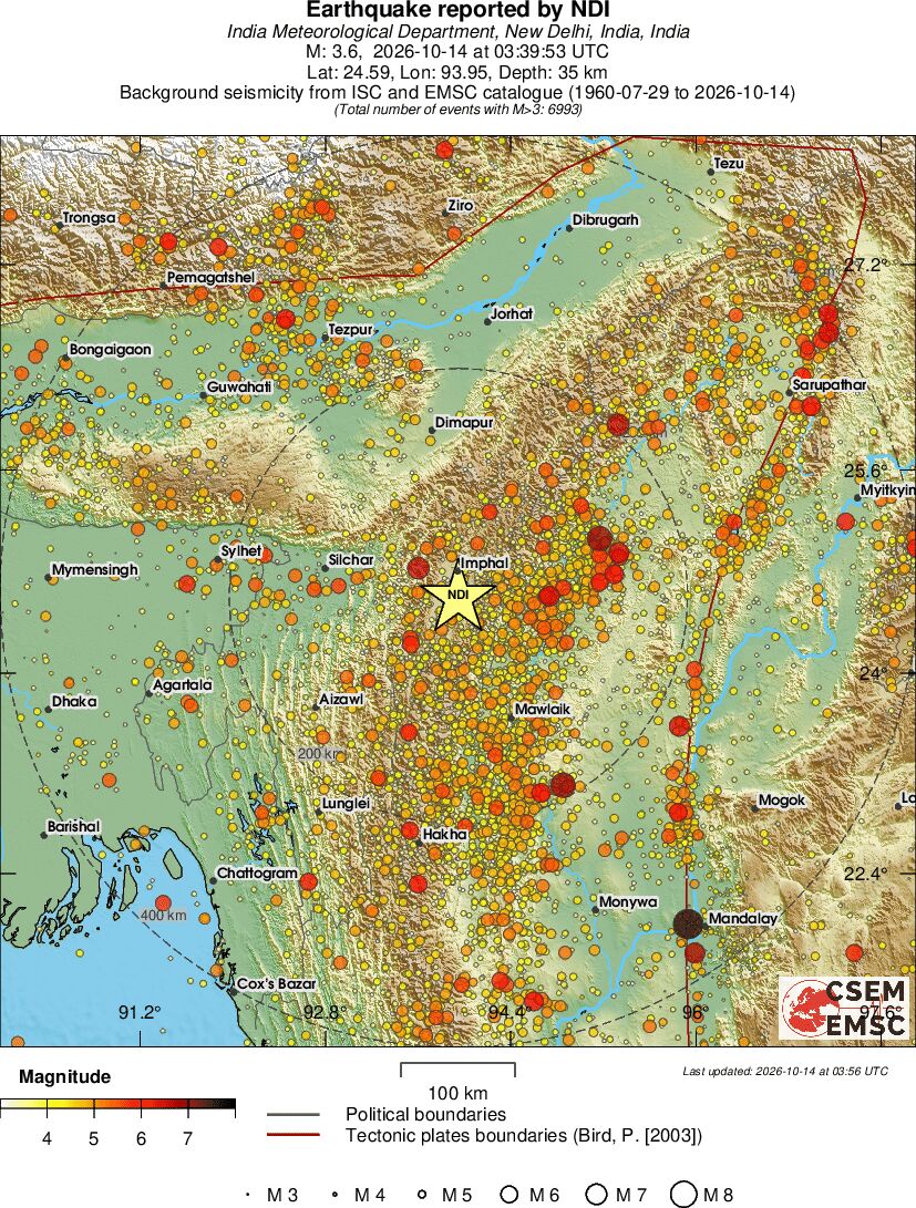 regional magnitude historical seismicity