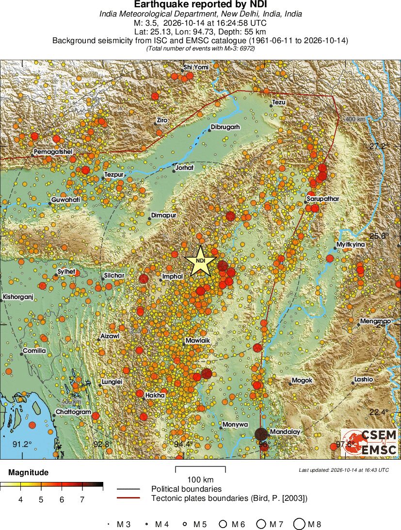 regional magnitude historical seismicity