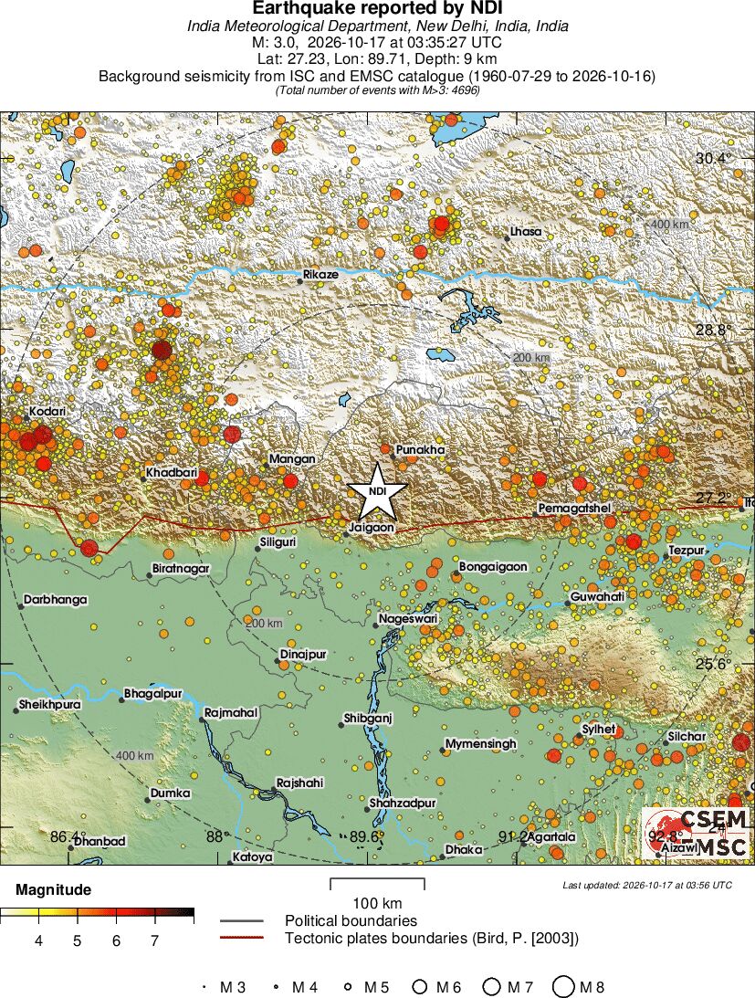 regional magnitude historical seismicity