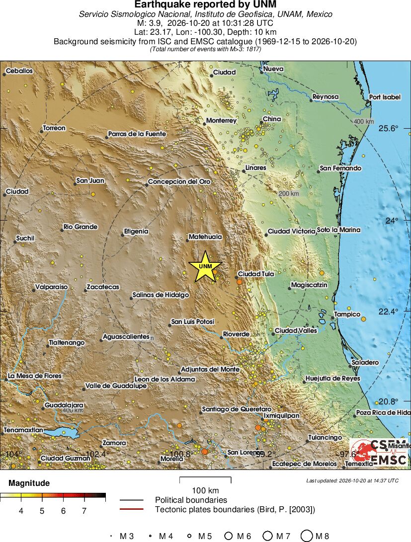 regional magnitude historical seismicity
