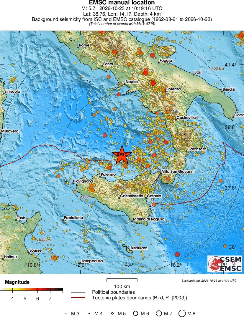 regional magnitude historical seismicity