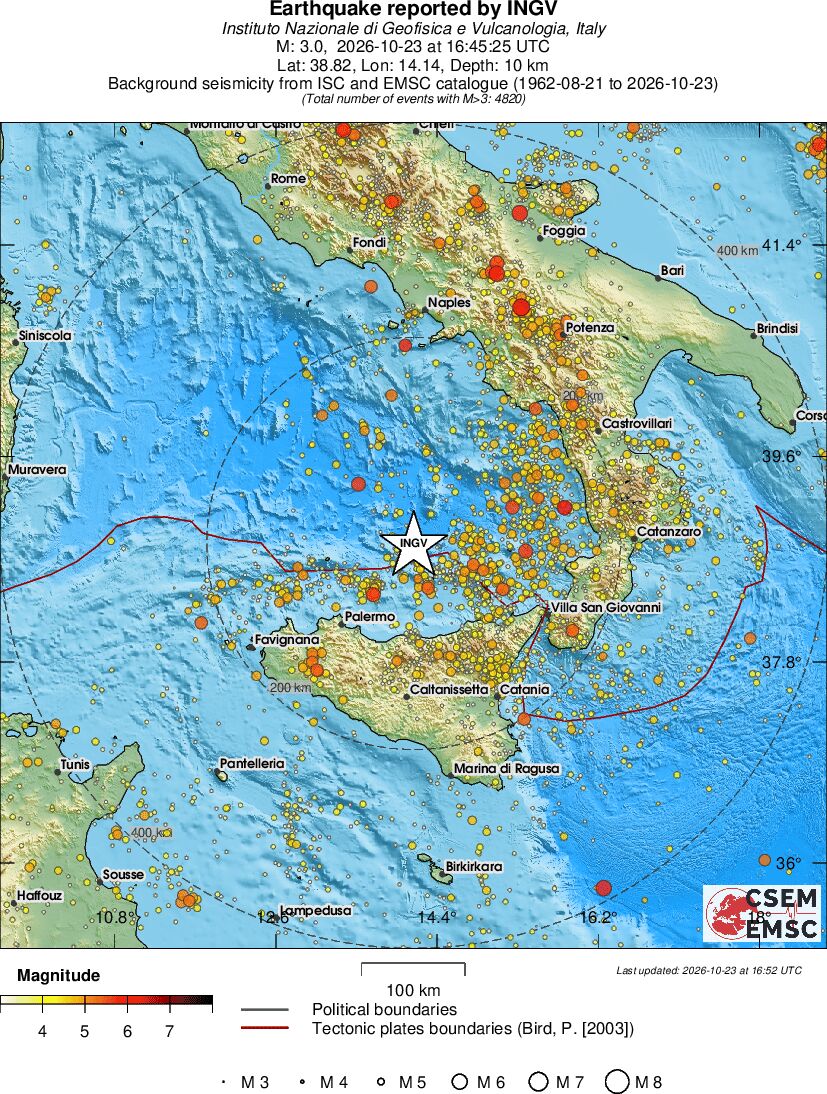 regional magnitude historical seismicity
