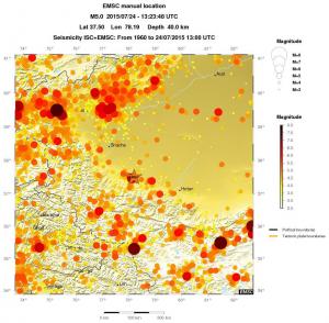 regional magnitude historical seismicity